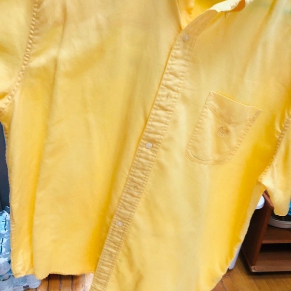 Chaps yellow XLT Short Sleeve Button Down Shirt NWOT - Picture 3 of 8